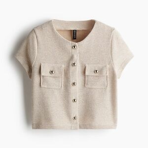 H&M Cream Button Down Shirt with Relaxed Silhouette